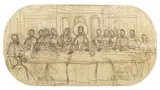 Camil Ressu, Cina cea de Taină, creion pe hârtie lipită pe carton
