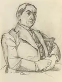Camil Ressu, Portret de colecționar, creion pe hârtie