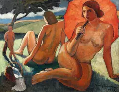 Alexandru Țipoia, Picnic, 1937, ulei pe carton