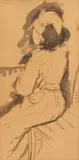 Micuţa tătăroaică (Rakiş Ali) by Nicolae Tonitza, 1934-1936, laviu pe hârtie, sold Dec 2016