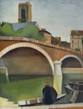 Alexandru Phoebus, Pescar pe Sena, 1927, ulei pe pânză