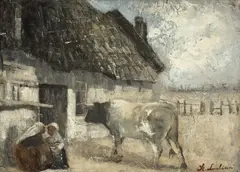 Ogradă by Ștefan Luchian, 1895-1898, ulei pe pânză lipită pe carton, sold Dec 2016