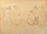 Jules Pascin, Matroana, tuș și acuarelă pe hârtie