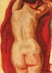 Nud by Nicolae Tonitza, ulei pe carton, sold Dec 2016