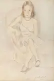 Jules Pascin, Pauline, 1928, peniță și acuarelă pe carton