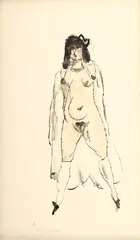 Modelul by Jules Pascin, 1914, tuș și laviu pe hârtie lipită pe carton, sold Dec 2016