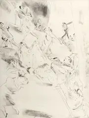 Jules Pascin, Seară magică, 1929, gravură cu acul și acvatintă