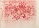 Jules Pascin, La joie de vivre, 1906, acvaforte în ton roşu