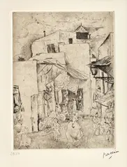 Bazar by Jules Pascin, 1921, gravură cu acul, sold Dec 2016