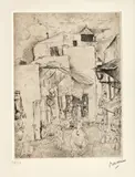 Jules Pascin, Bazar, 1921, gravură cu acul