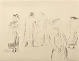 Jules Pascin, Scenă citadină, 1912, gravură cu acul