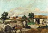 Iosif Rosenblut, Viaţa la ţară, 1935, ulei pe carton