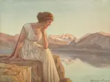 Eugen Urbanski de Neczuja, Pe malul lacului, ulei pe pânză
