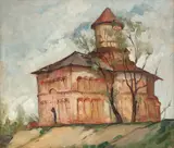 Gheorghe Teodorescu Romanaţi, Mănăstire, ulei pe pânză