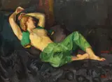 Iosif Iser, Odaliscă cu şalvari verzi, 1938, ulei pe pânză