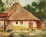 Ștefan Luchian, Casă din Brebu, 1908, pastel pe hârtie lipită pe carton