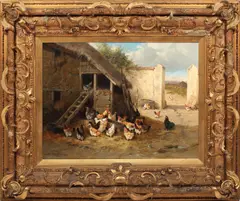 Jules George Bahieu, Gospodărie, cca. 1890, ulei pe pânză