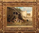 Jules George Bahieu, Gospodărie, cca. 1890, ulei pe pânză