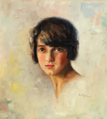 Coca Romano, Portret de fetiță, ulei pe pânză