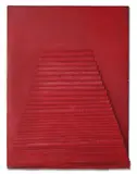 La pyramide rouge by Horia Damian, 1963- 1965, acrilic şi poliester pe lemn, sold Nov 2016