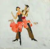 Flamenco by Constantin Piliuță, 1982, ulei pe pânză, sold Nov 2016