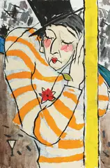 Pierrot by Constantin Piliuță, ulei pe carton, sold Nov 2016