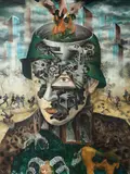Obie Platon, Contemporary War, 2015, ulei pe pânză