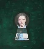 Catrinel Menghia, Bad Girl, acrilic, nisip, vinavil și pudră de ghips  pe pânză