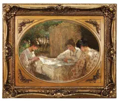 Ipolit Strâmbu, Cusătorese, 1912, ulei pe carton