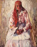 Baticul roșu by Rudolf Schweitzer–Cumpăna, ulei pe carton, offered Oct 2016