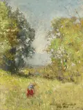 Zi de vară în Franța by Nicolae Vermont, 1928, ulei pe carton, sold Oct 2016