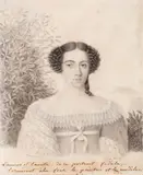 Henri de Mondonville, Ecaterina Ghica, 1819, creion și conte cu accente de guașă pe hârtie