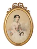 Émile François Dessain, Portretul Alexandrinei Manu, 1852, pastel pe hârtie