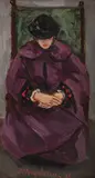 Spiru Vergulescu, Pelerina violet, 1986, ulei pe pânză