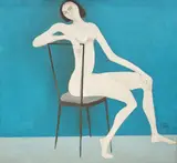 Nud pe scaun by Constantin Piliuță, ulei pe pânză, sold Sep 2016