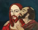 Spiru Vergulescu, Sărutul lui Iuda, 1987, ulei pe PFL