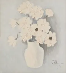 Flori albe by Constantin Piliuță, 2003, ulei pe PFL, sold Sep 2016