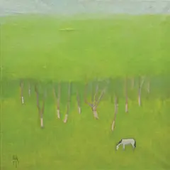 Primăvară by Constantin Piliuță, 1990, ulei pe pânză, sold Sep 2016