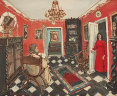 Interior by Spiru Vergulescu, ulei pe pânză, sold Sep 2016