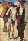 De la târg by Rudolf Schweitzer–Cumpăna, 1928-1930, ulei pe carton, offered Sep 2016