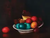 Tudor Vulcana, Ouă de Paște, ulei pe carton