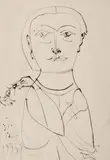 Florin Mitroi, Portret (Mama Maria), 1991, tuş pe hârtie