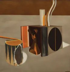 Aer condiţionat by Henry Mavrodin, 1974, ulei pe pânză, sold Jul 2016