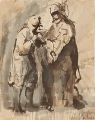 O seară la Operă by Corneliu Baba, 1942, acuarelă şi peniţă pe hârtie, sold Jul 2016
