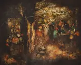 Petrecere câmpenească by Gheorghe Vrăneanțu, 1977, ulei pe pânză, sold Jul 2016