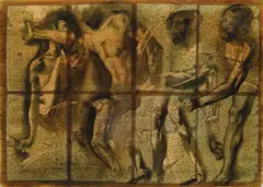 Ipostaze ale omului antic by Nicolae Maniu, 1994, ulei pe PFL, offered Jul 2016