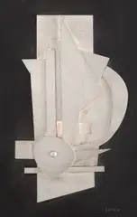 Trophe by Marcel Janco, cca. 1960, colaj metalic, offered Jul 2016