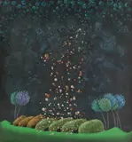 Elena Urdăreanu Herţa, Meteoriţi, 1986, ulei pe pânză