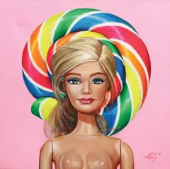 Barbie by Dorel Topan, 2013, acrilic pe pânză, offered Jul 2016
