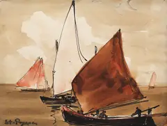 Iole by Stefan Popescu, acuarelă și tuș pe carton subțire, sold Jul 2016